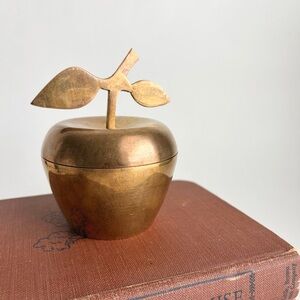Vintage | Brass Apple Lidded Trinket Dish